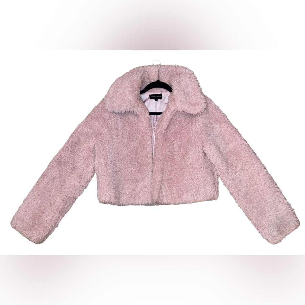 Bby Pink Terry fur coat🧸